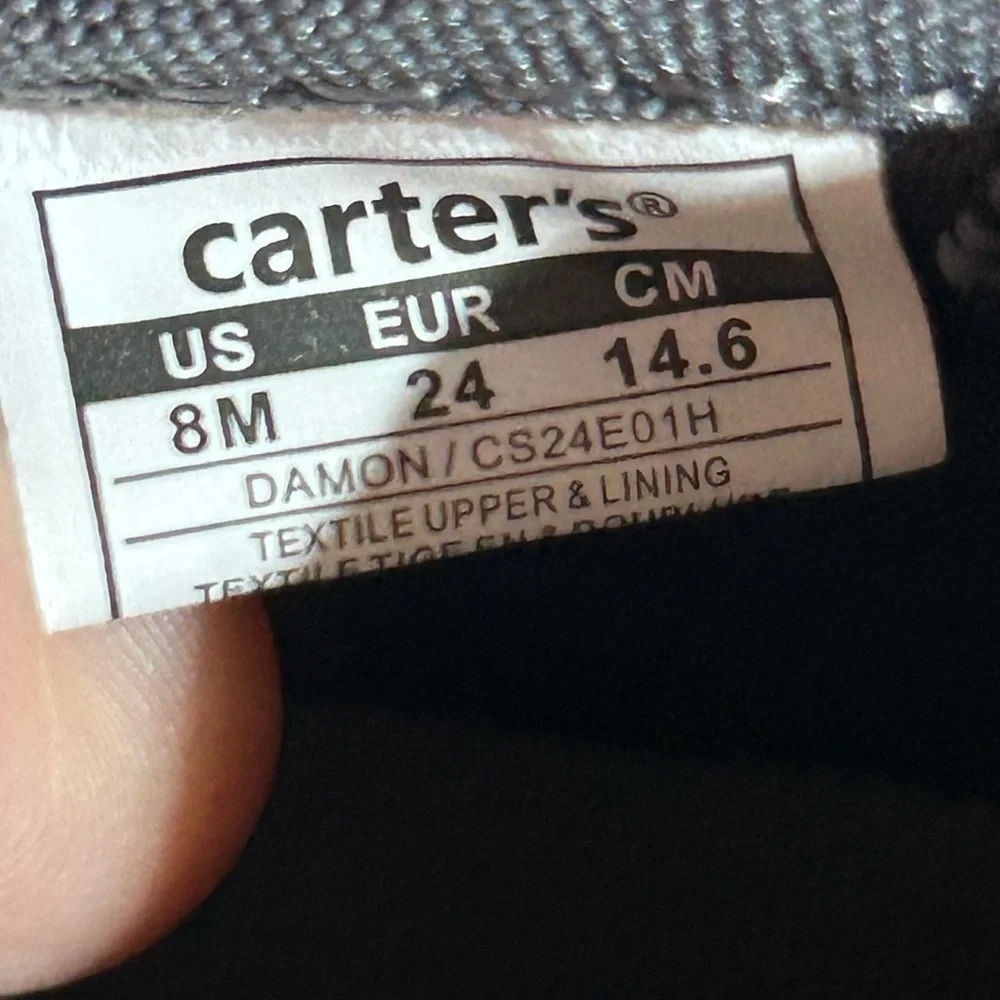 Carter's Charcoal Slip-On Dinosaur Sneakers - NWOT